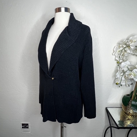 natori knit black cardigan in black size XL - Picture 4 of 6